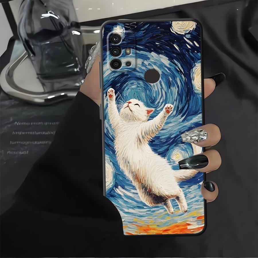 Phone Cover Case for Motorola Moto G22 Edge40 G50 G32 G52 G53 G30 G60s Edge 20 Pro 30 Lite G71 G51 G73 Cute Cartoon Cat