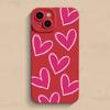 Luxury Red Love Heart Soft Silicone Phone Case For iPhone 15 14 13 12 11 Pro Max Mini XR X XS Max 7 8 Plus Matte Back Cover