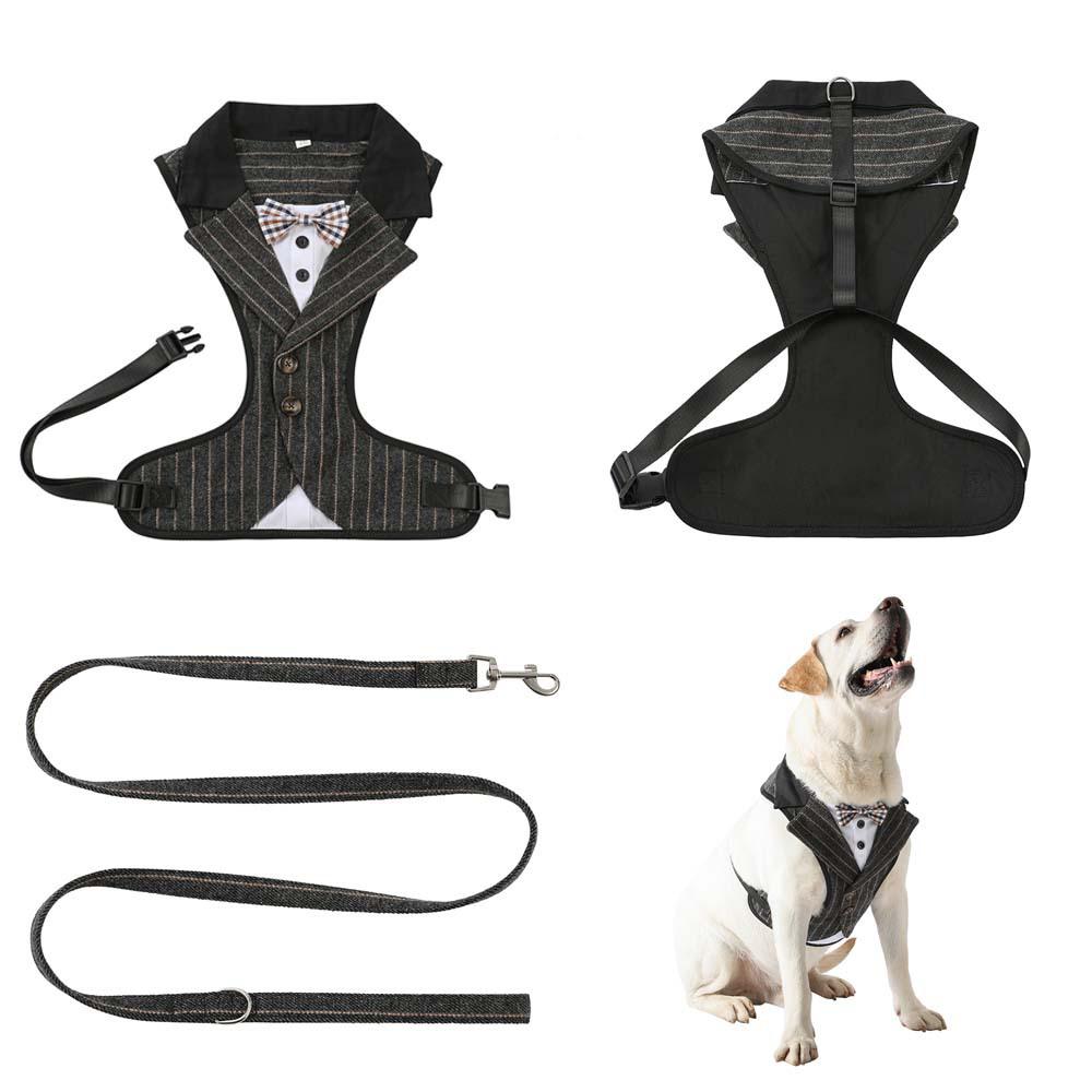 Tanpopo No Pull Dog Harness with Multifunction Dog Leash Soft Adjustable No Choke Escape Proof Pet Vest Christmas Plaid Pattern