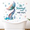 Cartoon Mermaid Wall Stickers for Bedroom Wallpaper Kids Room Living Room Decoration