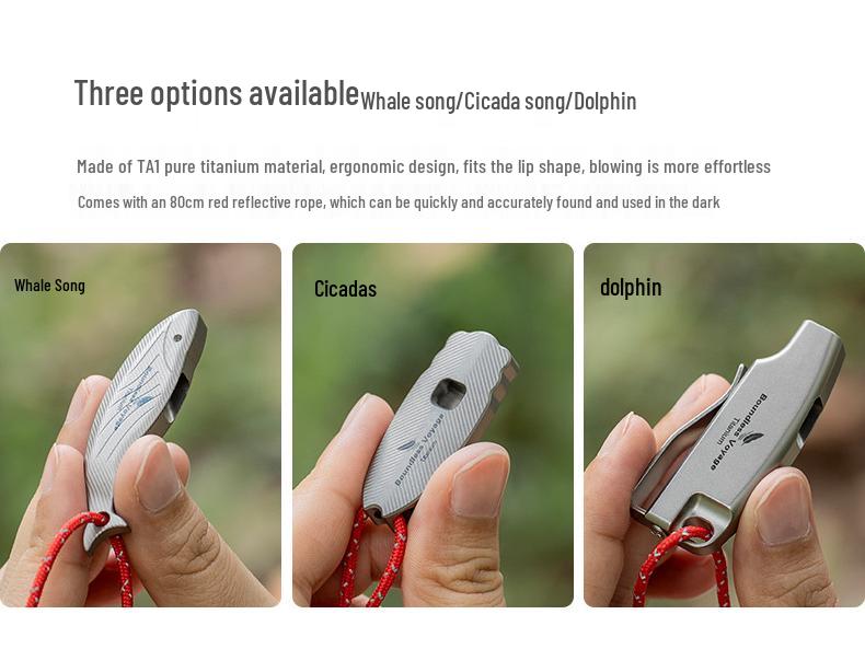 Ultralight Titanium Emergency Survival Whistle - 120dB, Portable & Durable