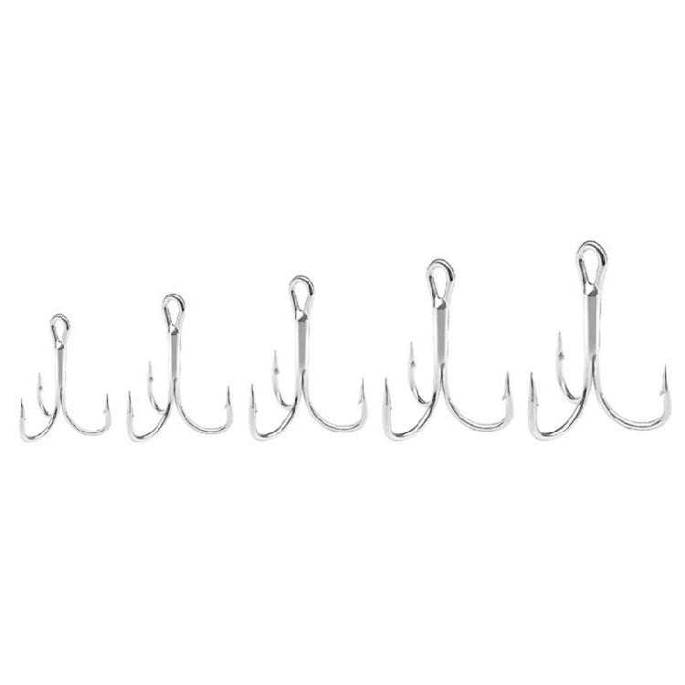 120pcs/box Fishing Treble Hooks Size 2#-10# Round Bent Treble Saltwater Hook