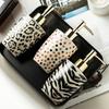 Ceramic Leopard Print Lotion Bottle Black and White Soap Liquid Container Home Water Lotion Makeup Remover Water Storage Bottle