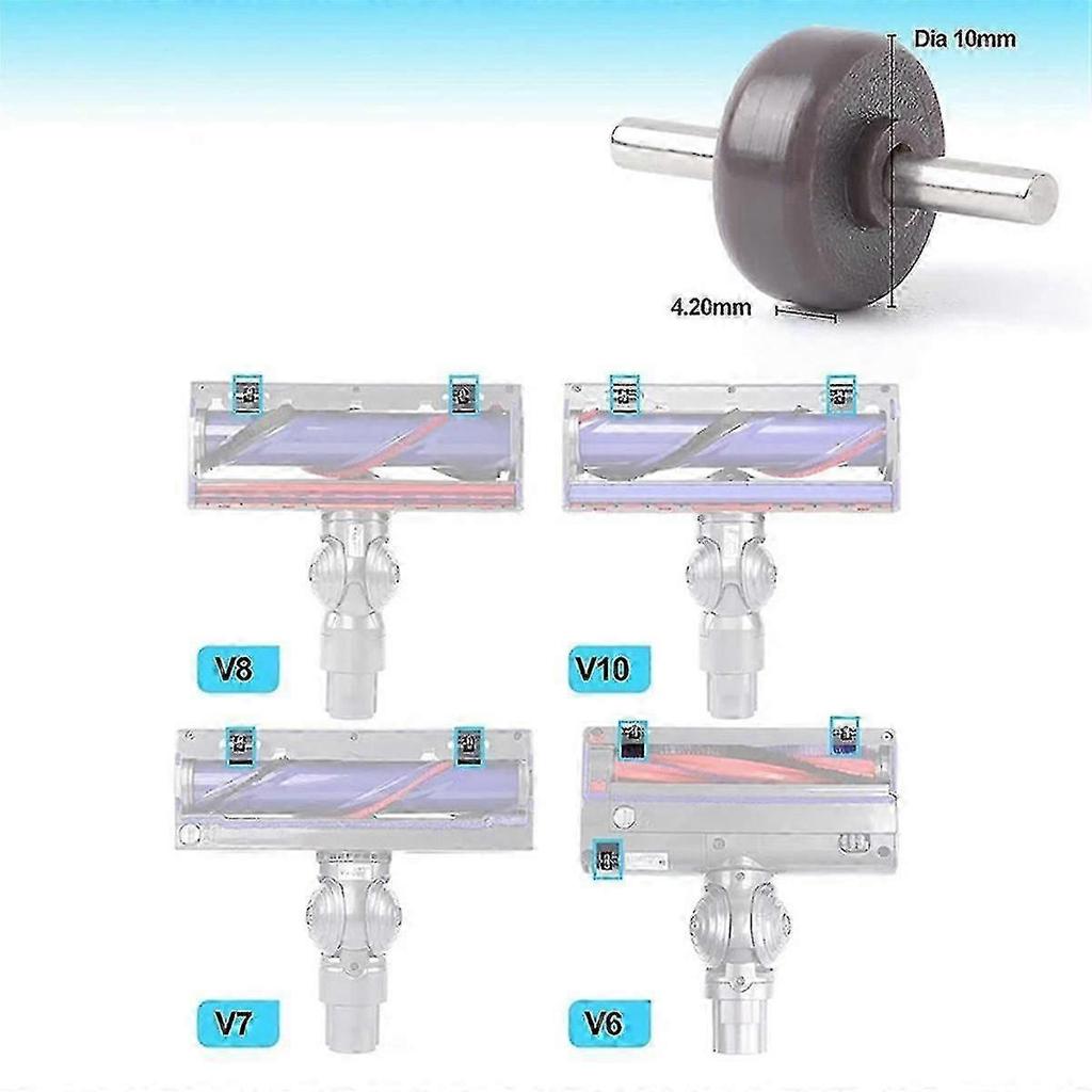 Widened Rollers And Axles Wheels Direct Drive Head For V6 V7 V10 V11 Series Vacuum Cleaner Wheels P
