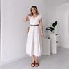 2024 Summer Women's Solid Color V-Neck Long Slim Dress