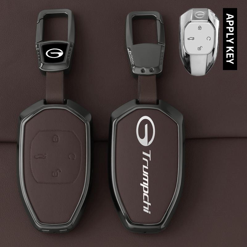 For GAC Trumpchi Key Case GS4 GM8 GA4 GS5 GS3 GA3 GA6 SGS7 GS8 Car Remote Key Fob Zinc Alloy Leather Key Case Case Car Key Case