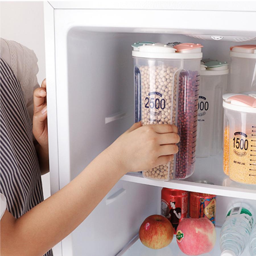 1PCS Grains and Cereals Storage Jar Plastic Compartment Storage Jar Kitchen Household Food Sealing Beans and Peas Storage Box