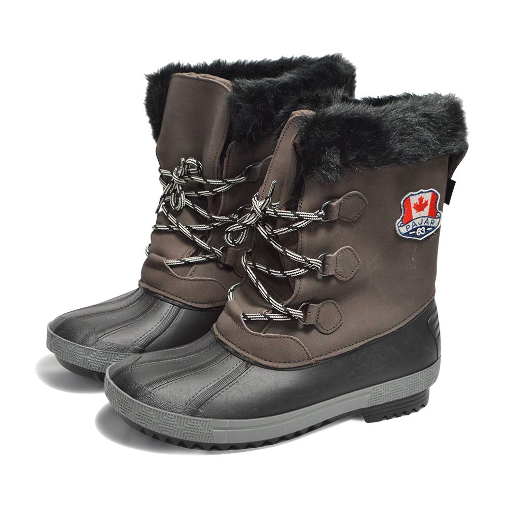 

RILEY Winter Boots Snow Shoes Leather Boots Waterproof Cold Protection [Pajar] Women s (24.0cm, BROWN) коричневий