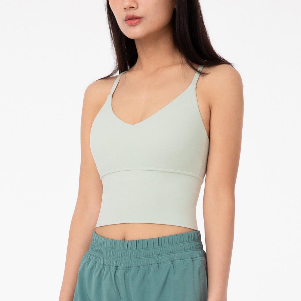 Dámská letní křížená krásná záda jógová vesta prodloužená kontrola bříška sportovní podprsenka fitness tílko podprsenka jógový top