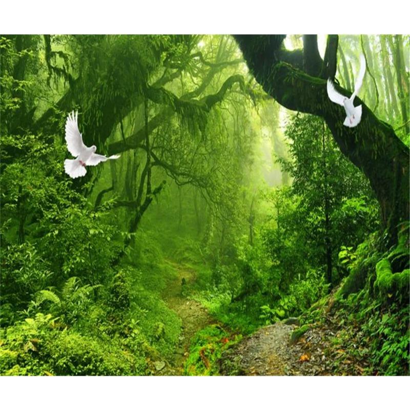 Green Forest Mural Big Tree 3d Wallpaper Living Room Bedroom Decoration Wallpaper For Walls 3d Murals