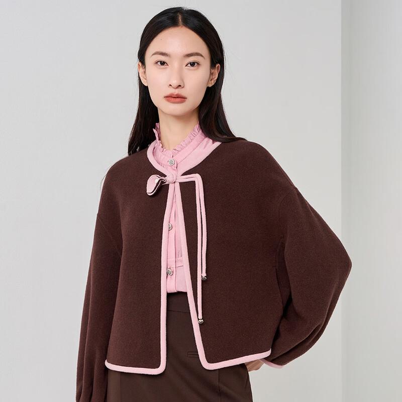 Iveni 2025 Winter Double-Faced Wool Coat AEOE751