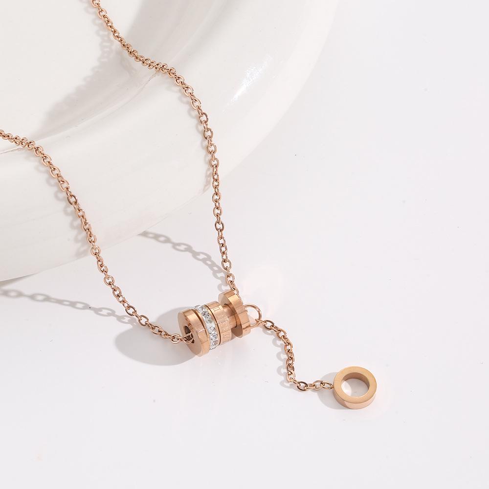 Elegant 18K Plated Titanium Steel Cross Necklace for Women - Light Luxury Clavicle Chain That Resists Fading