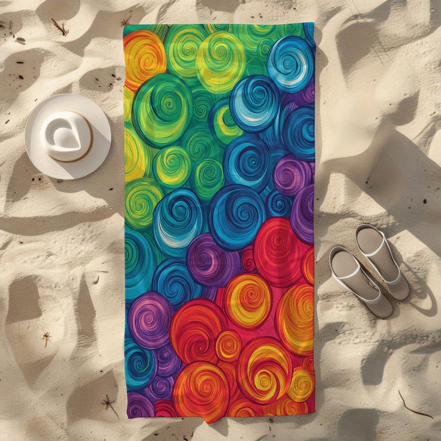 Large Colorful Abstract Swirl Print Towel Tropical Beach Blanket Summer Home Decor Resort Tapestry Mat