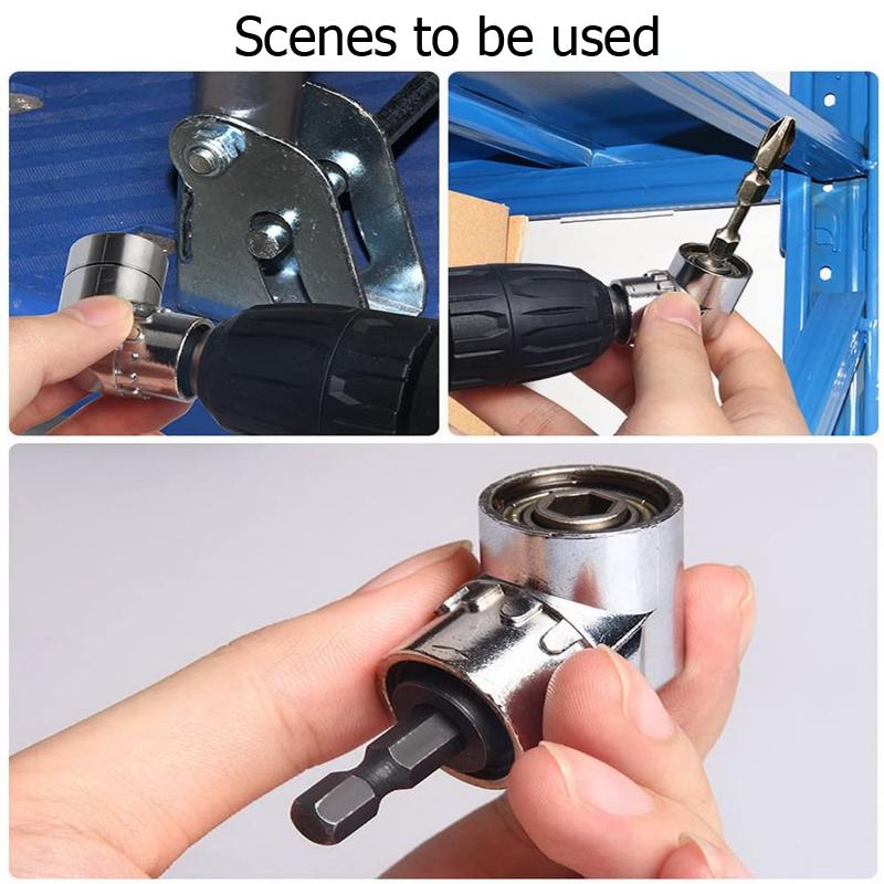 105 Degree 1/4 Inch Right Angle Drill Adapter Hex Shank Screwdriver Angled Bit Holder Adjustable For Household Workplace