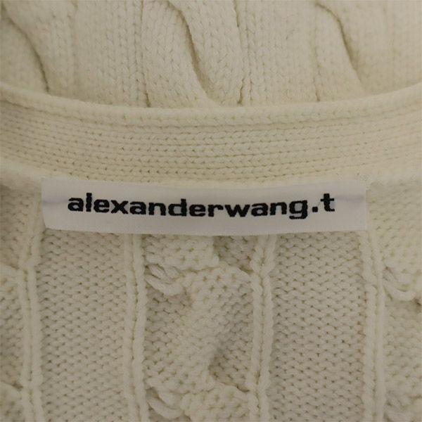 Alexander Wang Cárdigan de punto corto de manga larga blanco Mujer Usado