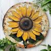Couronne de tournesol vintage Décoration murale en métal Décoration en aluminium imperméable et durable