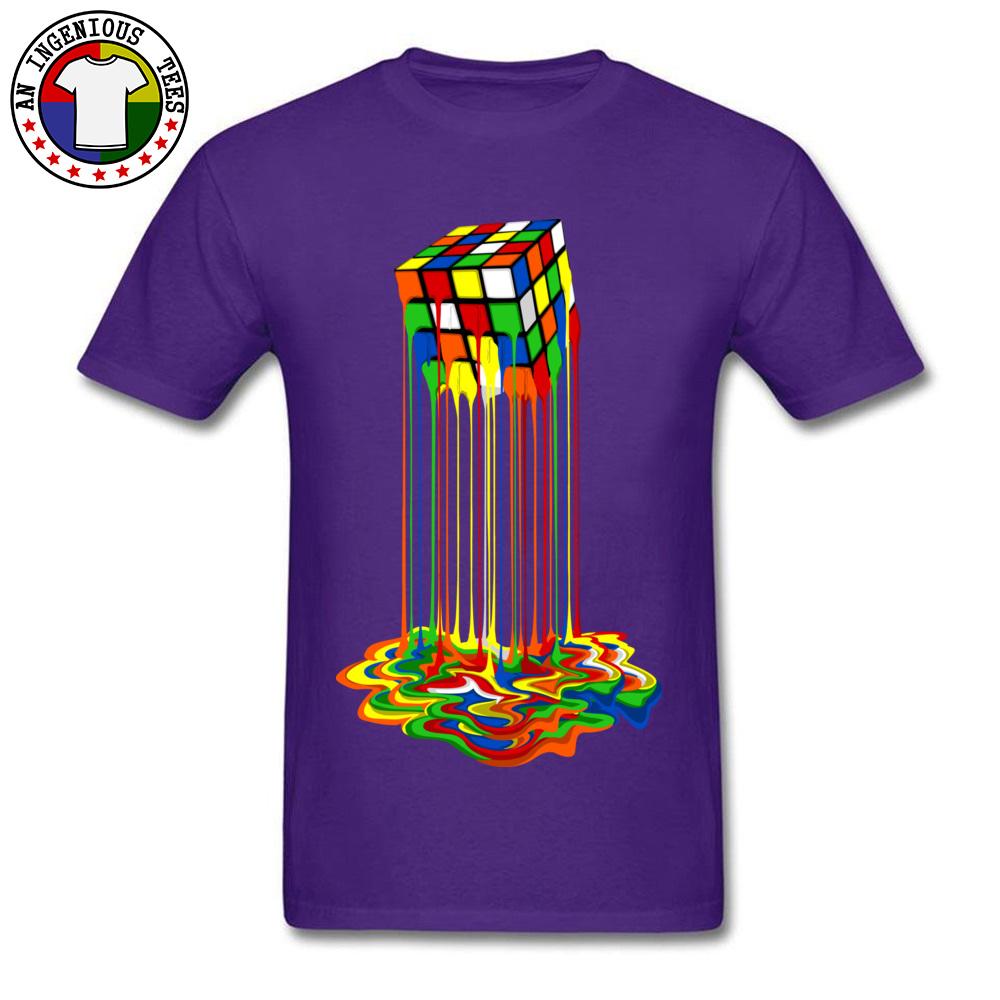 New Tshirt Rainbow Abstraction Melted Image Pure Cotton Young T-Shirt Best Gift Men Tops & Tees Good Quality
