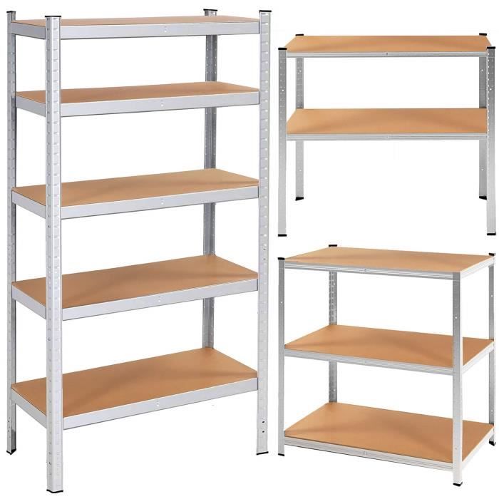 SPRINGOS® Metal Shelving Unit, Galvanized 5 Shelves 180x90x40cm - Max Load. 875 Kg