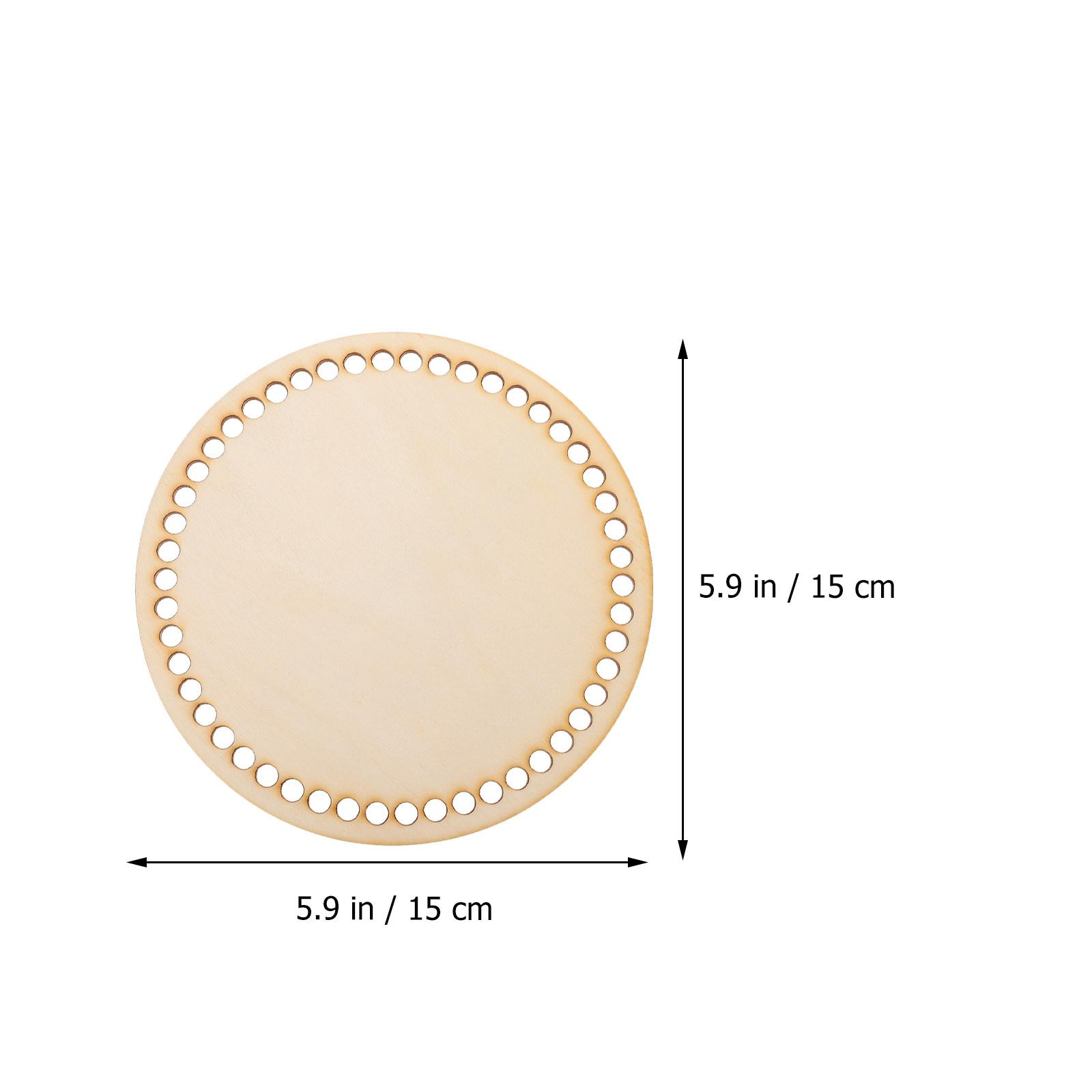 2Pcs Wooden Basket Bottom Circle Blank Natural Wood Base for Crochet Bag Craft Supplies Wood Piece Accessories