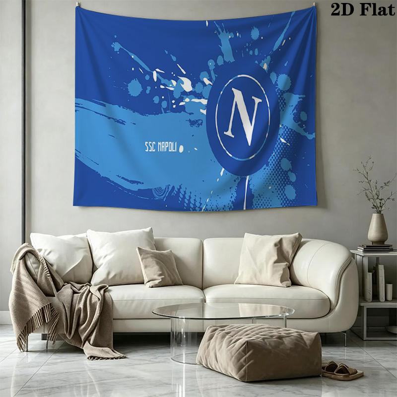 SSC Napoli Wall Tapestry Aesthetic Wall Hanging Printed Fabric Blanket Decorative Tapestries for Bedroom Living Room Home Decor