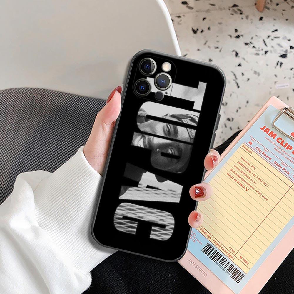 Hiphop Rap Singer 2Pac Tupac Shakur Phone Case for iPhone 17 16 14 15 Pro Plus 11 13 17 Pro 17Air 16 e Case Black Soft Cover