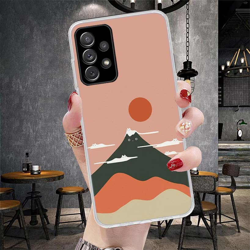 Art Cat Mount Fuji Japan Soft Phone Case For Samsung Galaxy S22 S23 S24 S25 Edge S26 Ultra S20 FE S21 Plus + Fundas Coque Galaxy