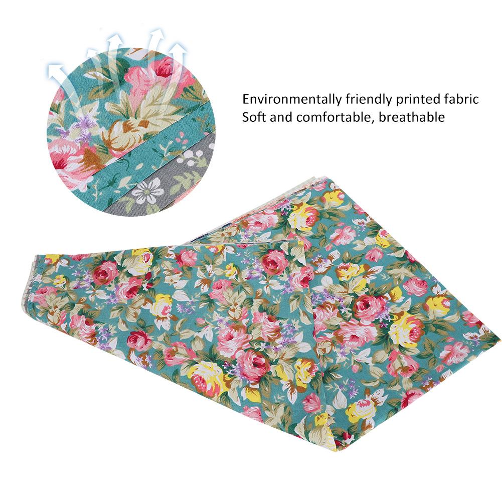 7Pcs Floral Cotton Cloth DIY Hand‑Made Craft Dressmaking Sewing Printing Rose Pattern 50x40cm