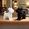 Schnauzer Dogs Figurines 3D Printed Resin Dogs Statue Minimalist Ornaments Home Decor for Living Room Bedroom Office Pets Gifts