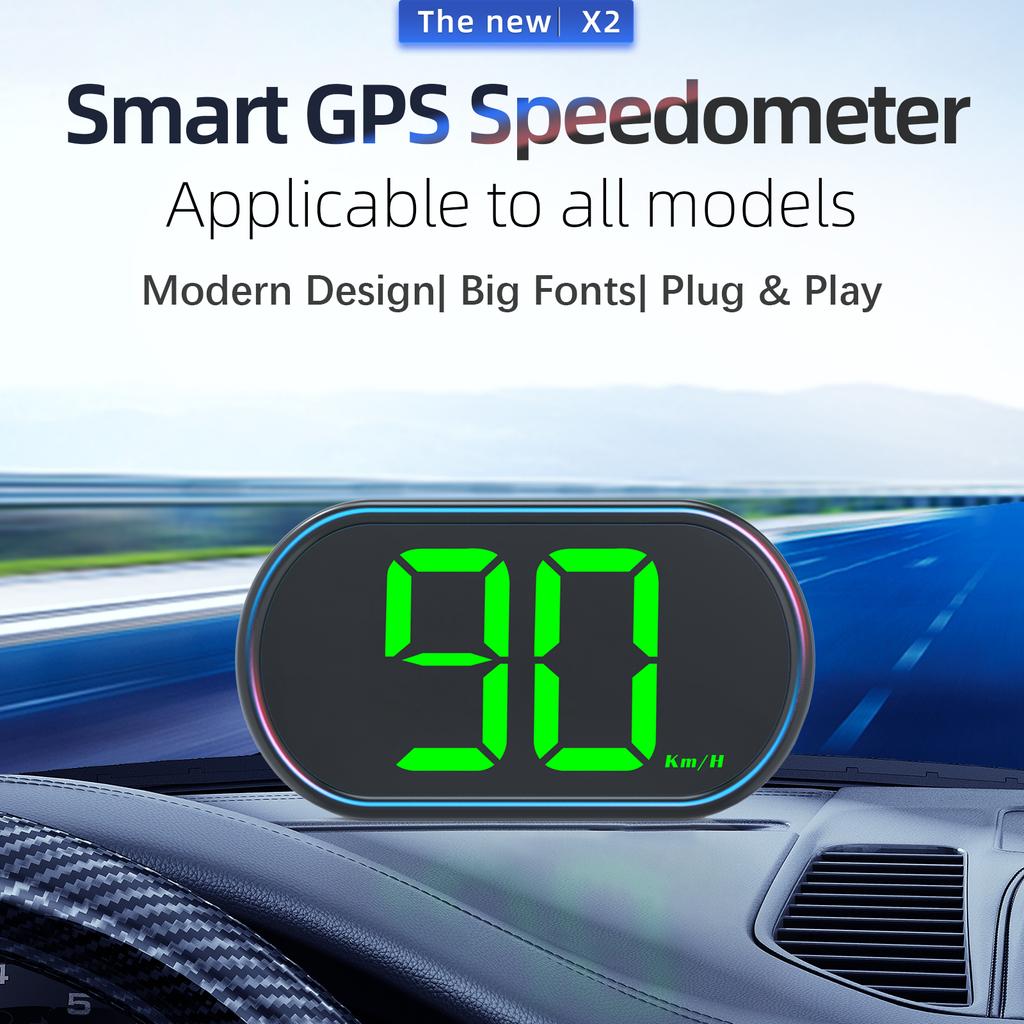 Car HUD Head Up Display GPS Digital Speed Meter Speedometer LED Screen USB Cable Plug & Play Universa