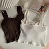 Women's Cropped Tops with Bra Pads Summer Corset Korean Suspenders Vest Sexy Camisole Slim New
