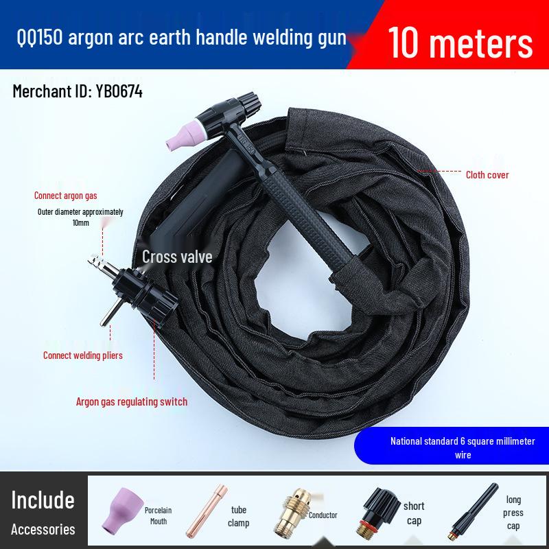 WP-18/26 Water-Cooled Argon Arc Welding Gun Set with Cable & Earth Handle