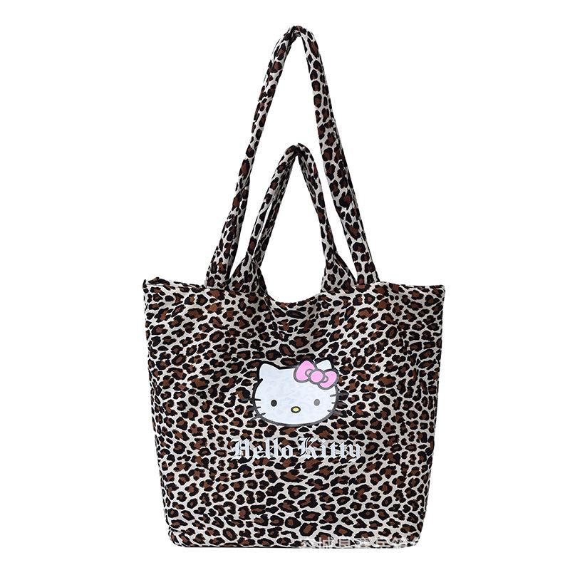 2025 Autumn/Winter Leopard Print Cute Single Shoulder Tote Bag - Large Capacity Shopping Handbag