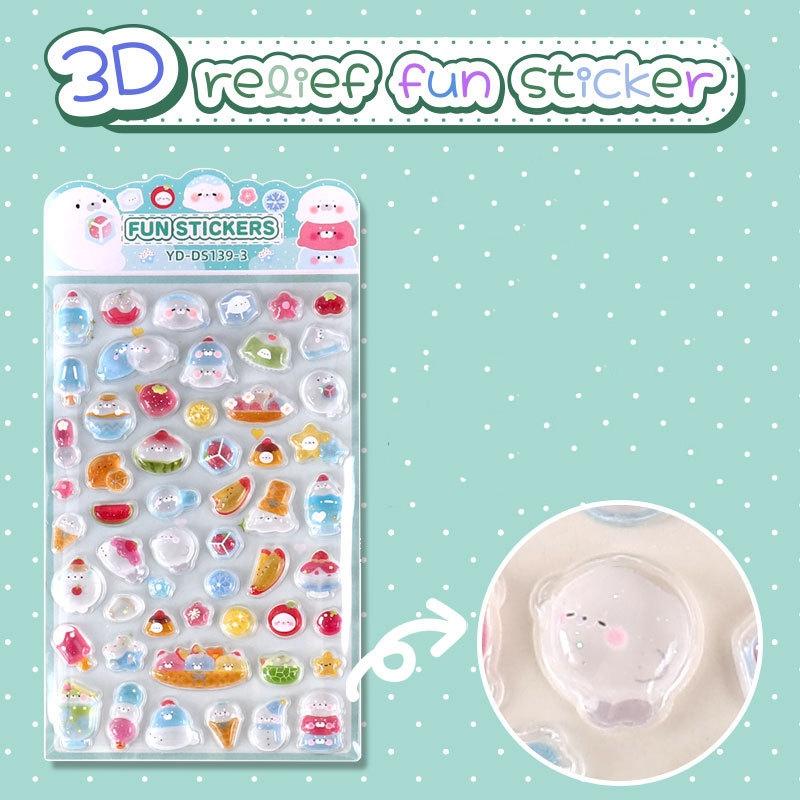 Assorted 3D Puffy Sticker – 6 Different Themes of Kawaii Stickers for for DIY Crafts, Journaling & Rewards