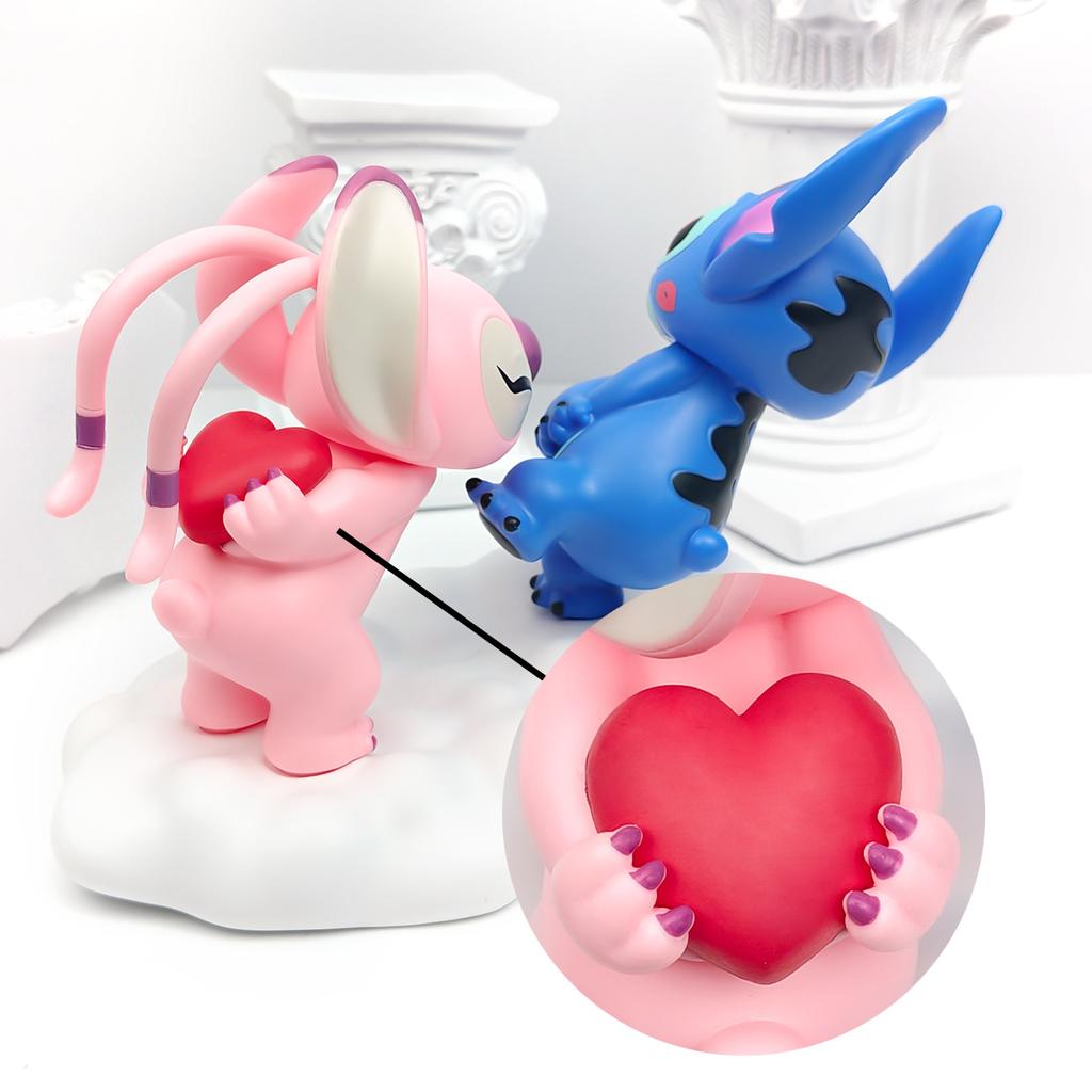 Lilo & Stitch Anime Figurka Anděl Hračka na Valentýna Roztomilý Stitch Panenka Sběratelská Stolní Dekorace Model Dárek