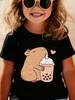 2026 Funny Capybara Lovely Design T Shirts Manga Kids Children's T-shirt Boys Girls Summer Spring Casual Top Tee