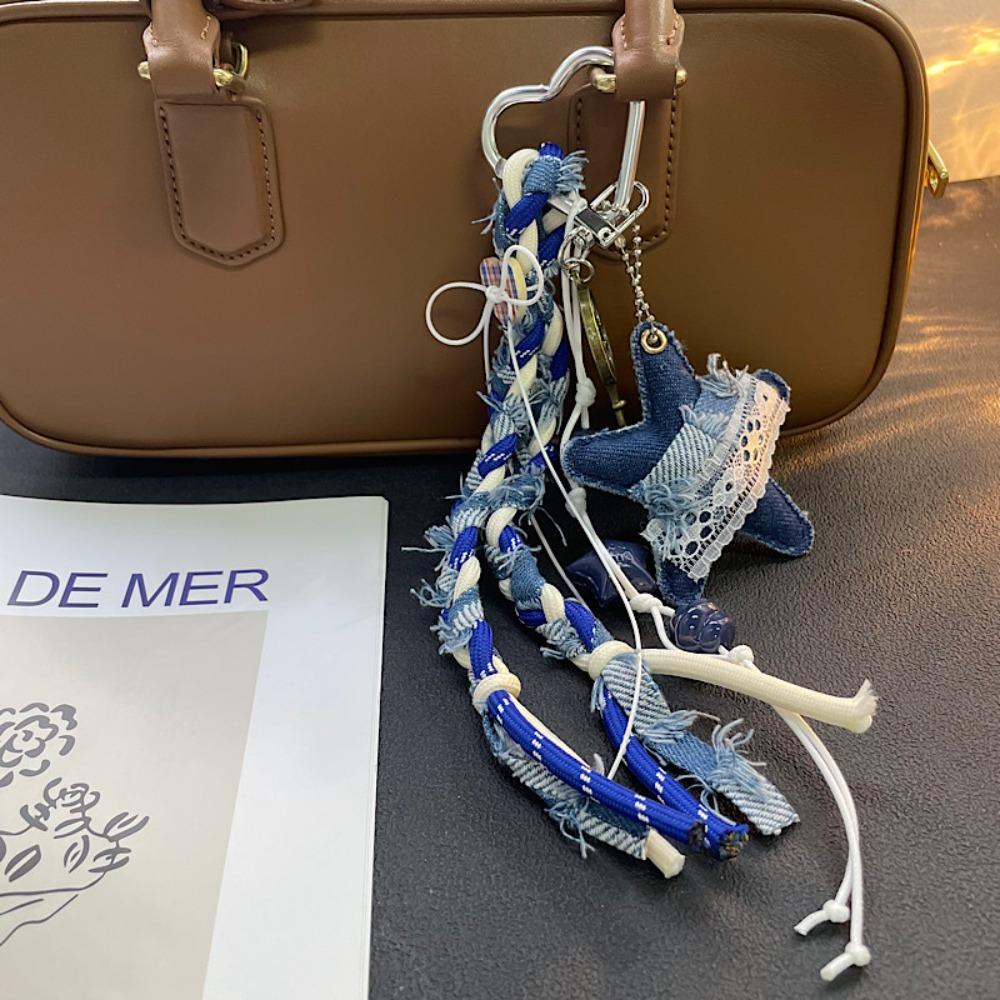 

Шарм для сумки Плетеный веревочный кулон для сумки Корейский кисточка любви Брелок Звездный брелок Женский Леди Девушка style B