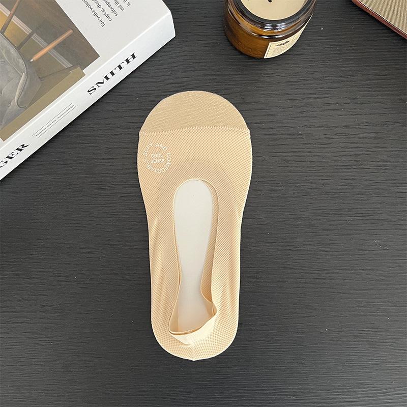 

5 пар носков Ice Silk Boat Socks, женские летние тонкие носки с нескользящей пяткой и подошвой, невидимые короткие носки с мелким отверстием 5 Pairs