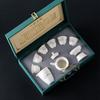 Light Luxury Suet Jade White Porcelain Kung Fu Tea Set Complete Set of Office High-end Business Gifts Gift Box