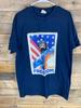 Marvel Captain America Freedom Mens Size L Dark Blue Graphic T-Shirt
