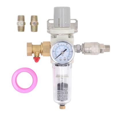 Auto Drain  Line Filter 1/2in NPT Inlet  Compressor Moisture Filter with 150PSI Pressure Gauge