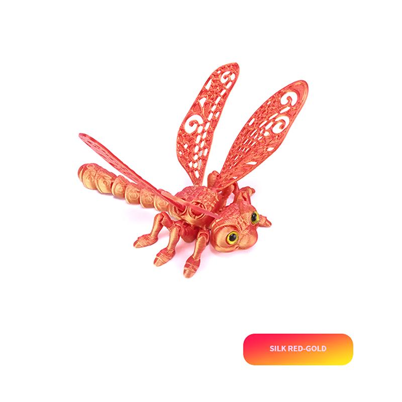 

1 Piece Kids Gifts 3D Printed Dragonfly Figurine Collectible Desk Decor Transformable Design For Halloween Christmas Toy