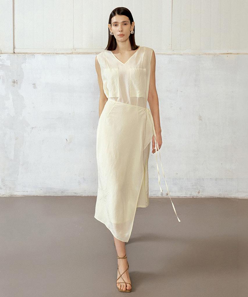 Baniseunyuyog 26Ss Bella Wrap Layered Dress Ivory