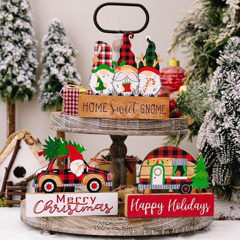 Christmas Gnome Unique Wooden Decoration For Cheerful Home And Vehicle Holiday Setup