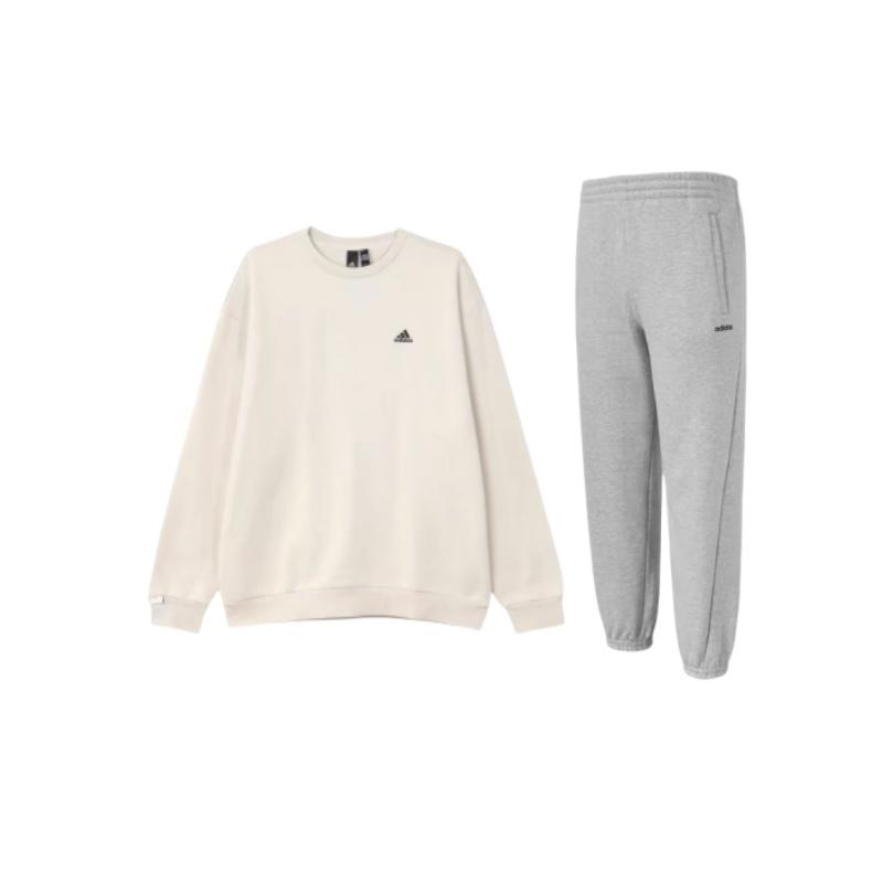 

Adidas Logo Comfortable Pullover Long Sleeve Cuffed Pants Casual Sports Suit Unisex suit JX9404+IV7598 S