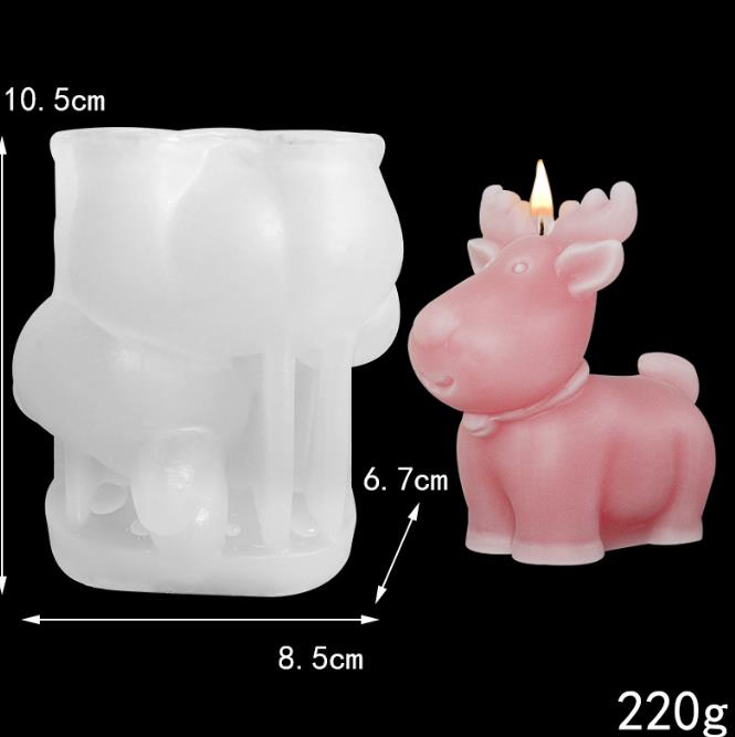 Christmas Elk Snowman Bell Silicone Mold for DIY Candle Gypsum Pendant for Christmas Decorative Candles & Fragrance Accessories