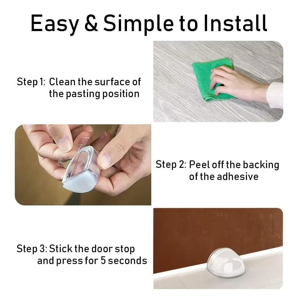 4Pcs Self Adhesive Door Holder Transparent Door Buffer Protector Door Stop  Furniture Protection