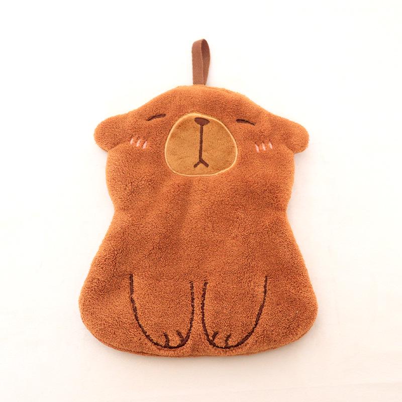 Capybara Cartoon Quick-Dry, Absorbent Hanging Hand Towel - Lint-Free, Thickened for Kitchen & Kids