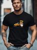 Men's Bear Graphic T Shirt Funny Bear Glasses Sports Car Tee Casual Summer Top