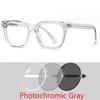 Square Photochromic Glasses Men Women Myopia Eyeglasses Students Short Sight Eyewear 0 -0.5 -1 -1.25 -1.5 -1.75 -2.0 To -6