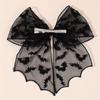 Punk Style Halloween Bat Mesh Bow Mysterious Black Heavy Duty Hair Clip Niche Design High-end Back of the Head Hair Clip